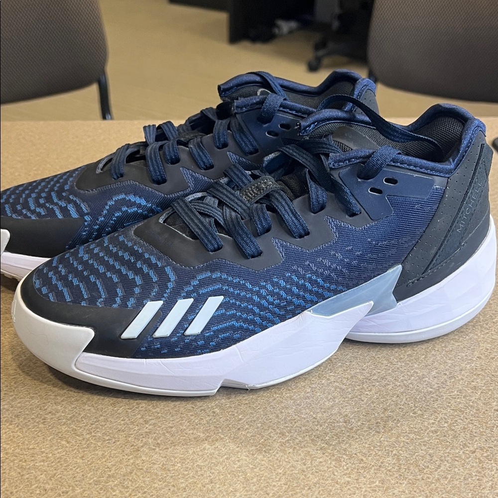 Adidas Dark Blue and White Athletic Sneakers